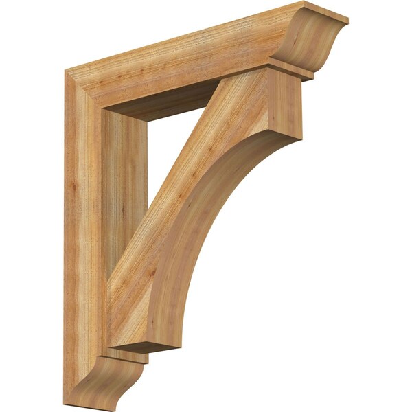 Ekena Millwork Westlake Traditional Rough Sawn Bracket w/ Offset Brace, Western Red Cedar, 8"W x 36"D x 40"H BKT0806X36X40WTL01RWR - main